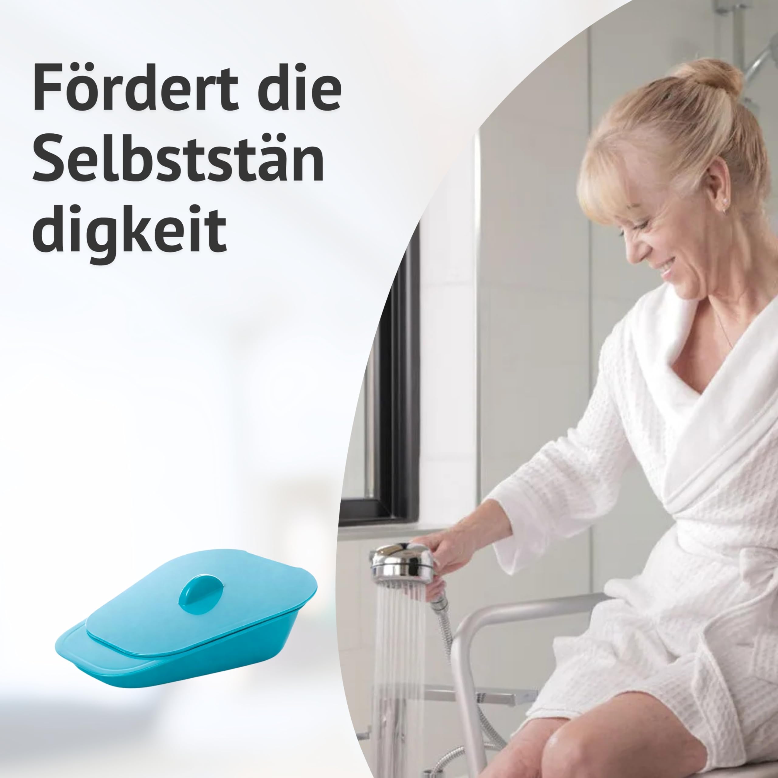Performance Health Selina Slipper Bed Pan, Commode Pan for Elderly, Handicapped and Disabled, Lightweight Teal Colour