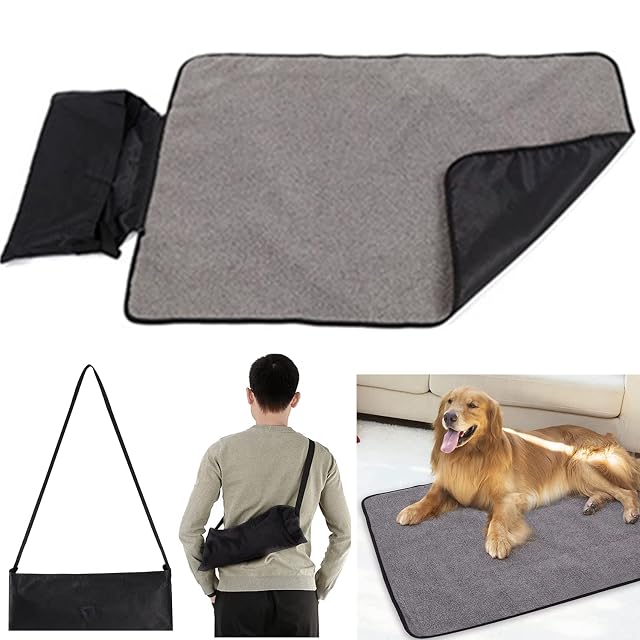 Foto 7 de 7 de bangminda Manta para Mascotas Perros Gatos Manta de Felpa Impermeable Plegable Portátil para Perros 100x70 cm…