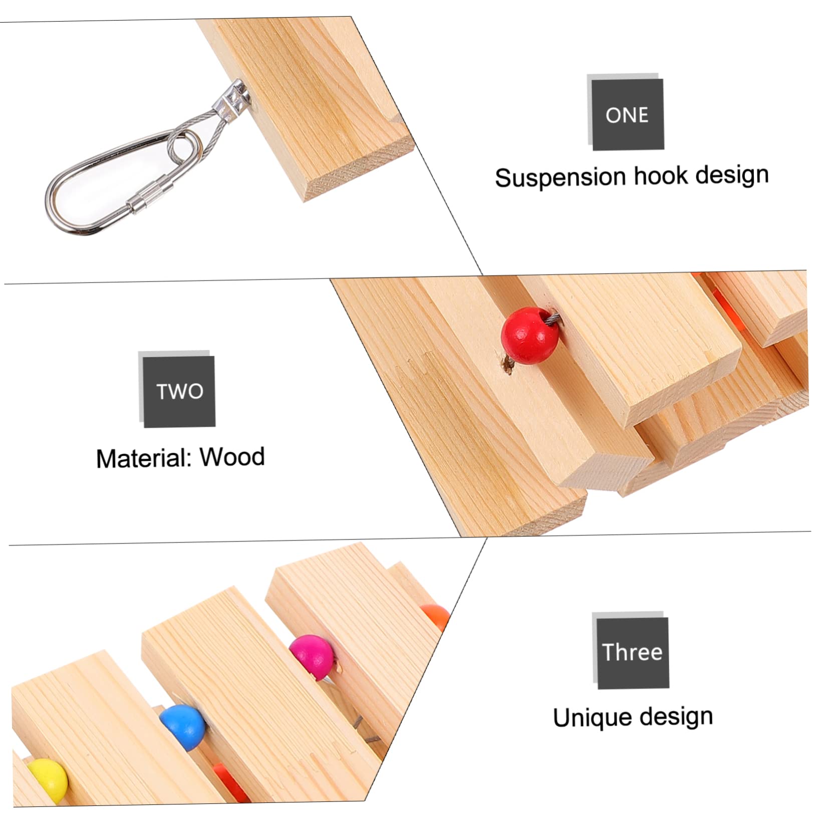 Mipcase Juguetes para Gallineros Percha para Pollos de Madera Escalera de Juguete para Aves de Corral Soporte para Gallinas