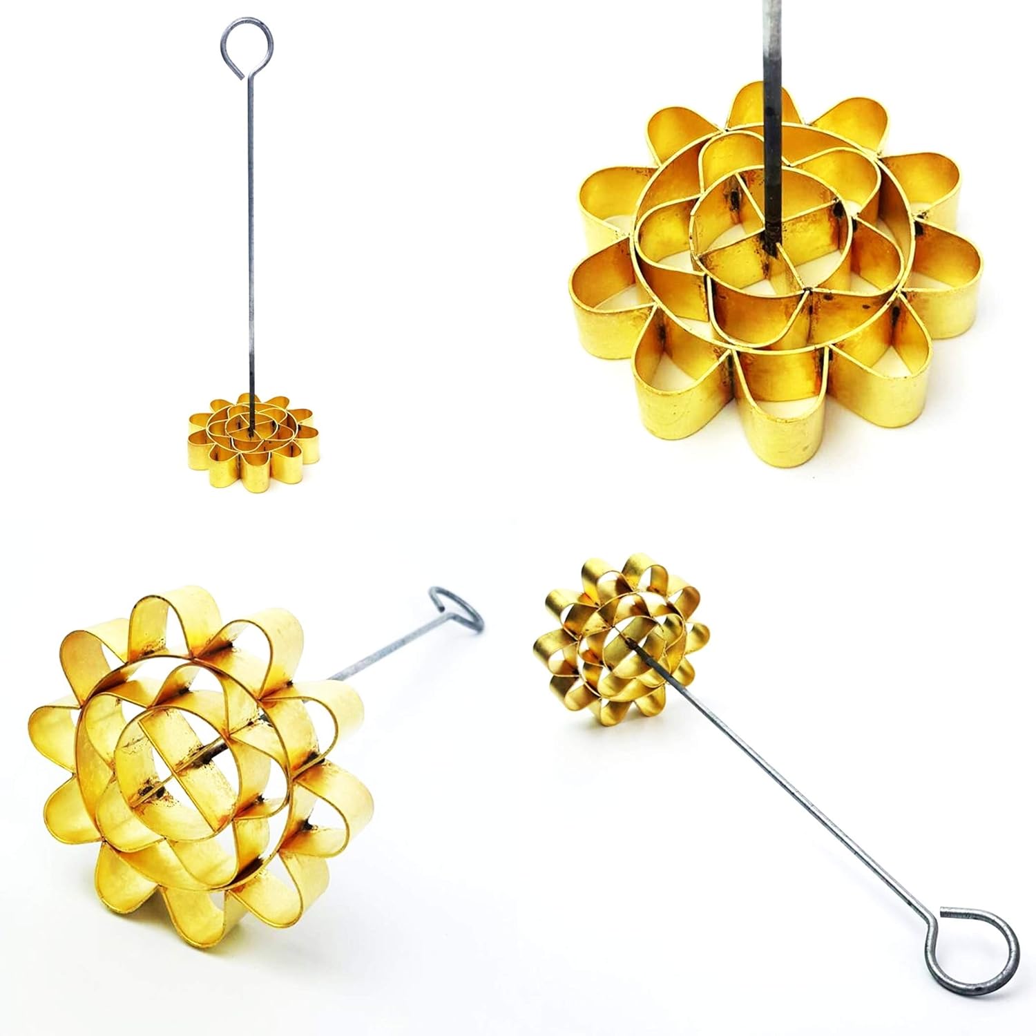 GIVEORBUY Thai Dessert Dok JOK Brass Mold Maker, Create Authentic Dorg Jorg Fried Sesame Cookies, Perfect for Thai Cuisine