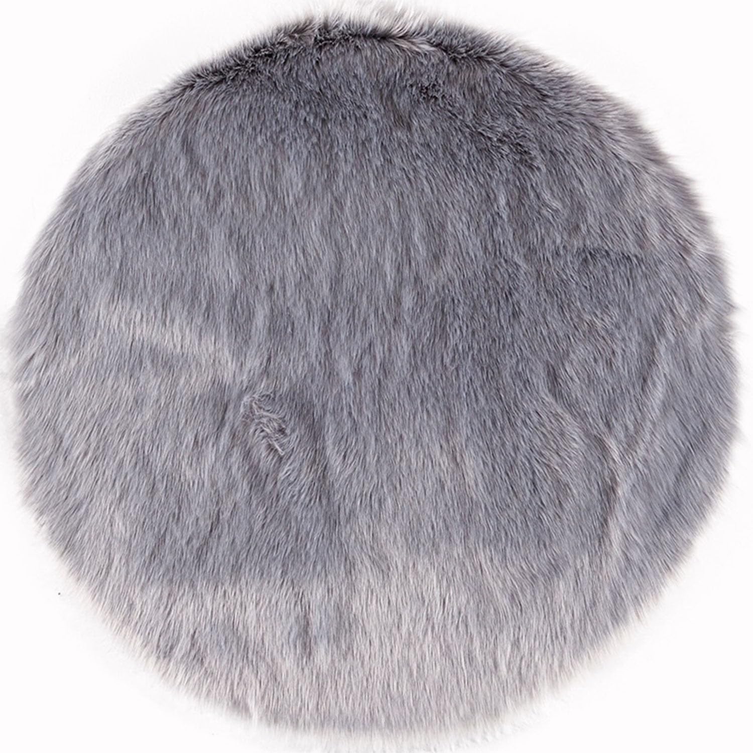 Imitation Sheepskin Chair Pads - Round Office & Dining Room Chair Cushions (110cm/39.3in)