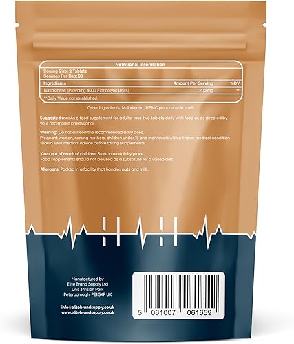 Miniatura 6 de Hybrid Health Nattokinase 180 tabletas  200 mg 4000 FU  Procedente de soja fermentada naturalmente  Fórmula vegana de alta resistencia, sin OMG, sin