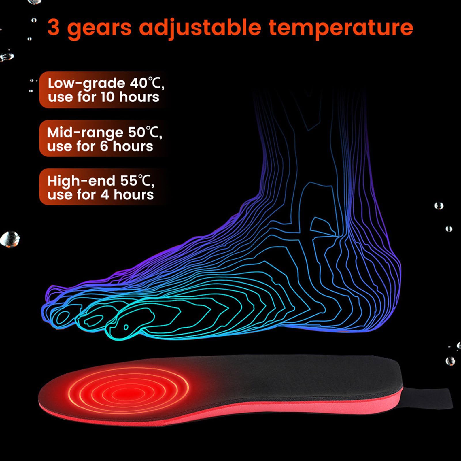 Semelles chauffantes électriques rechargeables USB, chauffe-pieds d ' hiver, lavables et découpables, coussinets de chaussures chauffants électriques pour hommes et femmes