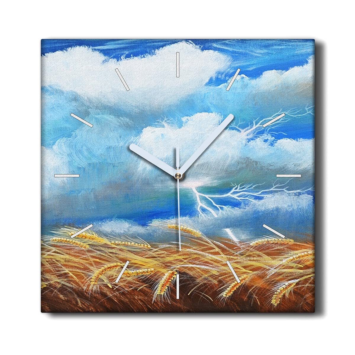 Horloge sur toile silencieuse 30x30cm décoration murale moderne