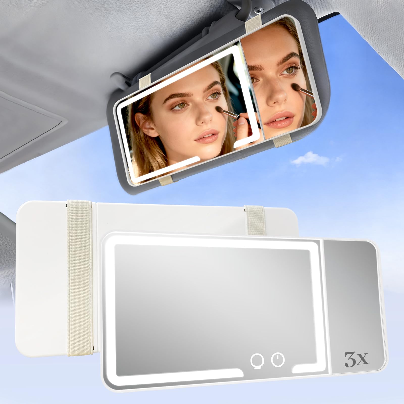 Miroir de maquillage LED pour voiture HomeBeyond pour rester impeccable pendant vos trajets