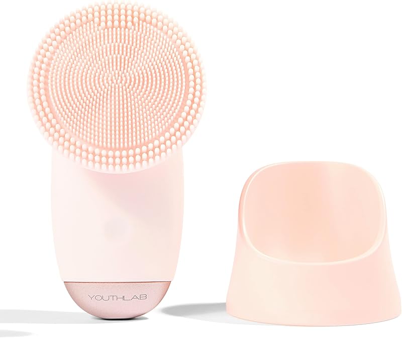 Escova elétrica de silicone para limpeza facial SoniGlow YOUTHLUX, rosa