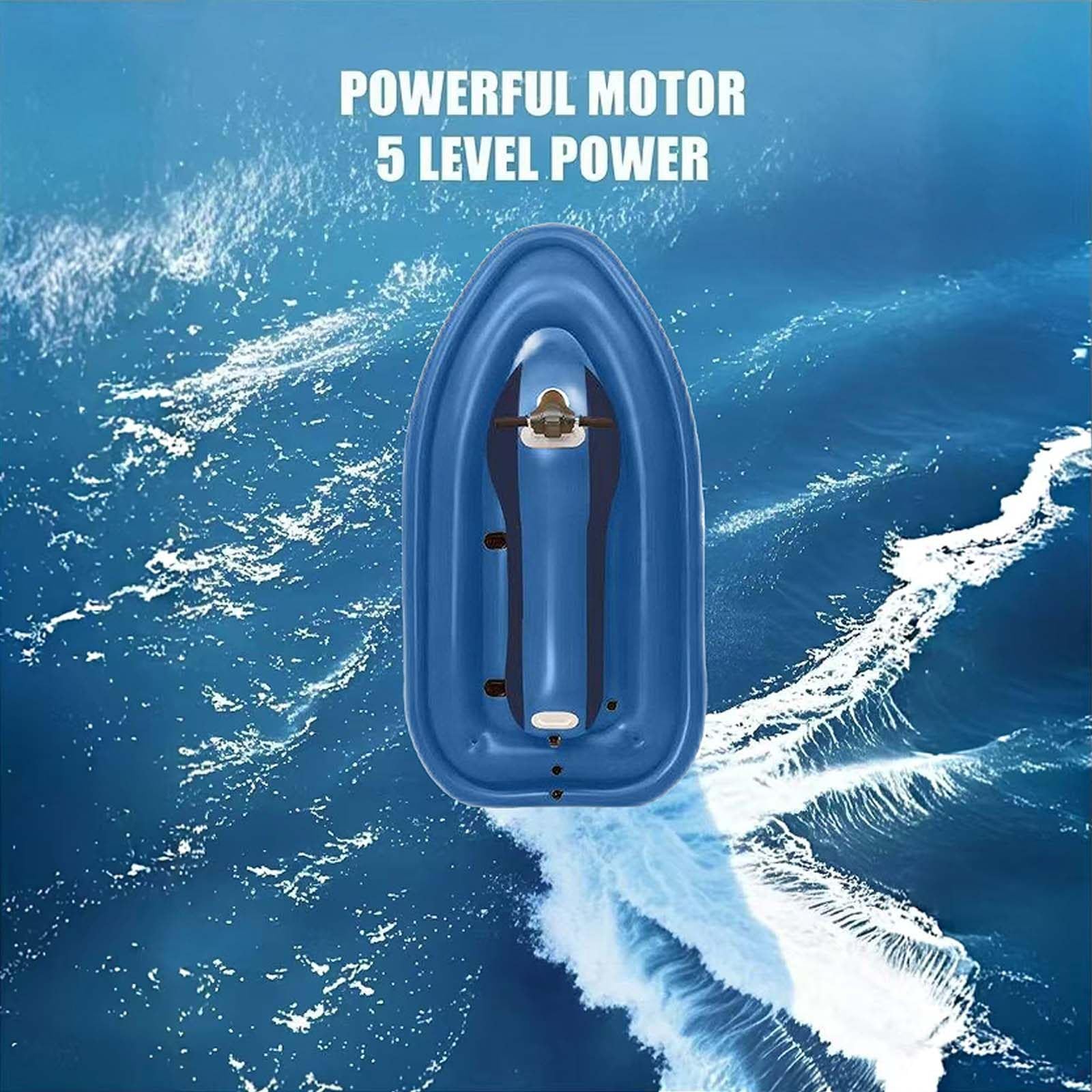 Jet Ski Bateau gonflable avec scooter sous-marin, flotteur de piscine électrique motorisé avec rames et pompe à air, comprend des ailerons grands et petits