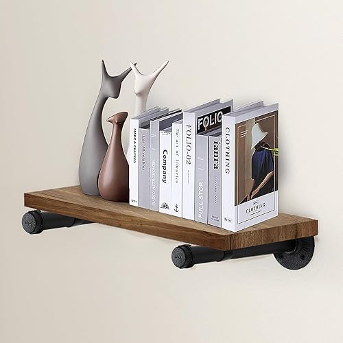 Miniatura 4 de Home Expert Perchero flotante de tubo industrial negro de 8 pulgadas montado en la pared, perchero resistente para colgar ropa, barra colgante