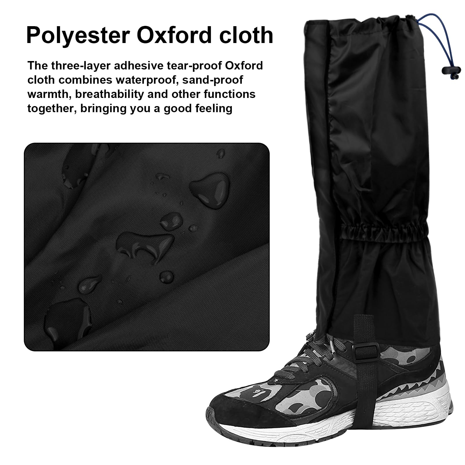 Guêtre Randonnée Imperméables Guetres Randonnée Homme Femme Jambières de Protection Guetre Rando Guêtres pour la Randonnée Chasse Escalade Activités Extérieures Neige Pluie Boue Vent