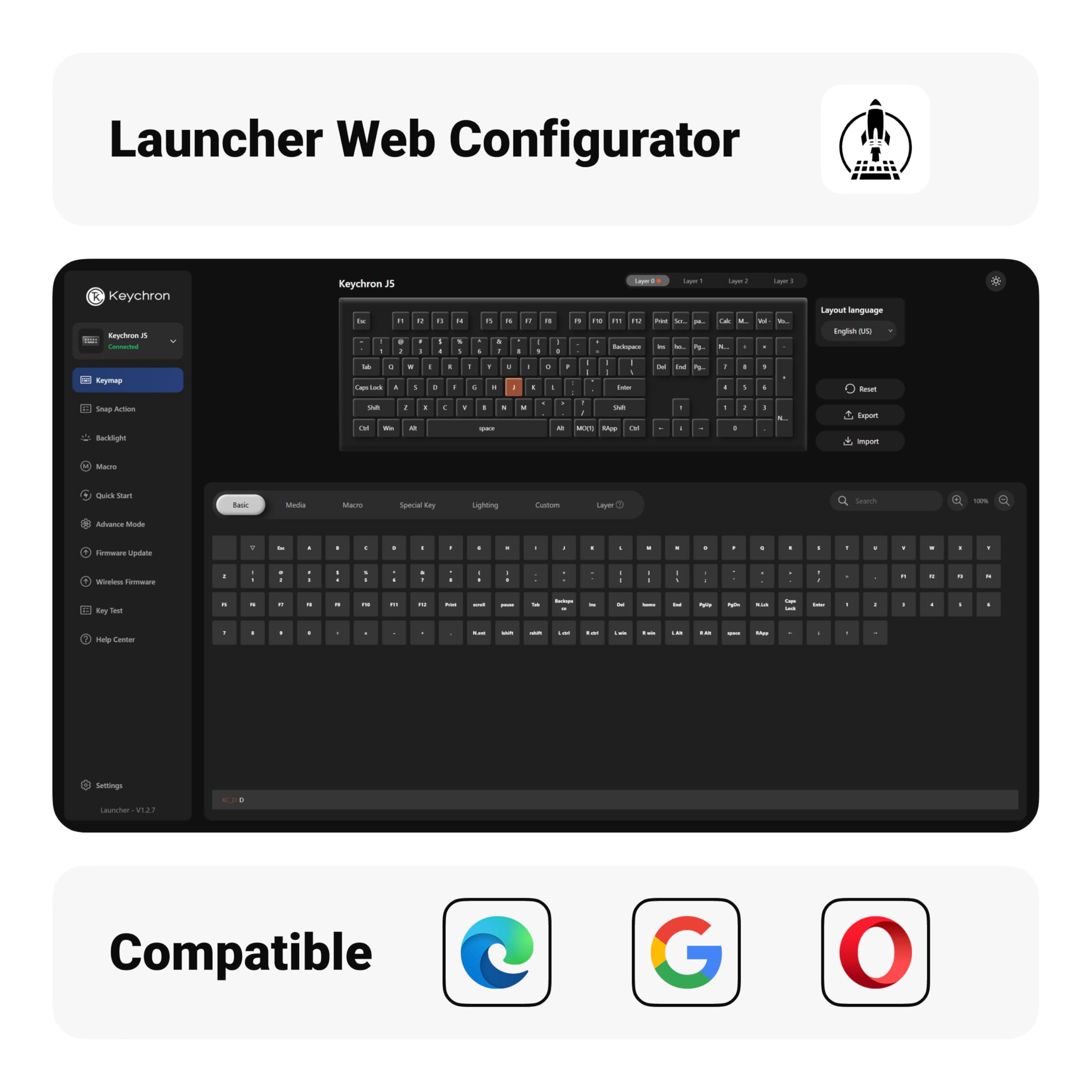 Keychron KJ5 Wireless Mechanical Keyboard - 100% Full-Size Layout Red Switch, QMK RGB Backlit, 2.4G/Bluetooth/USB-C, Double-Shot Cherry PBT Keycaps, 3750mAh Battery, Mac/Win/Linux Compatible - White - 2