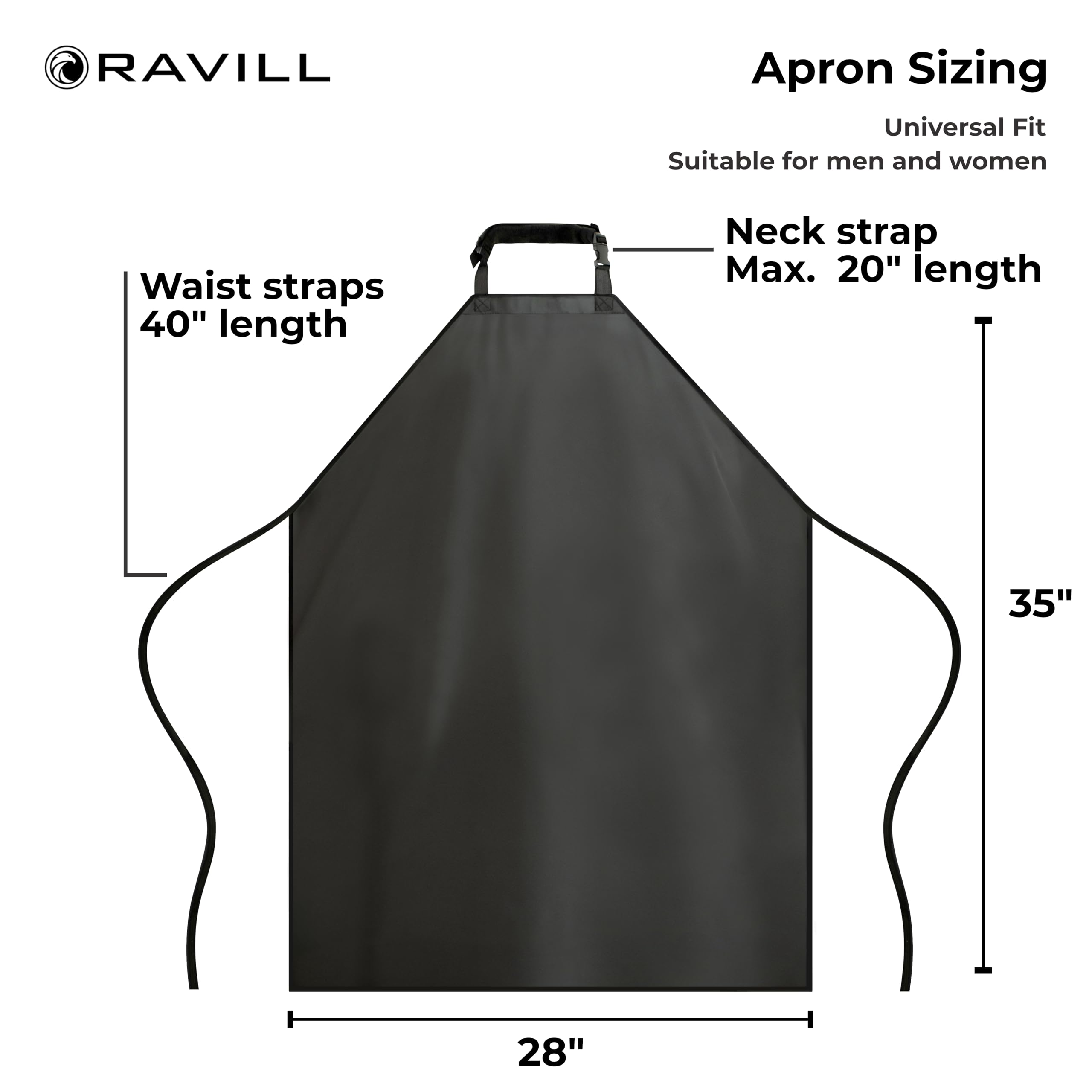 Waterproof Apron For Men and Women - Black - 35