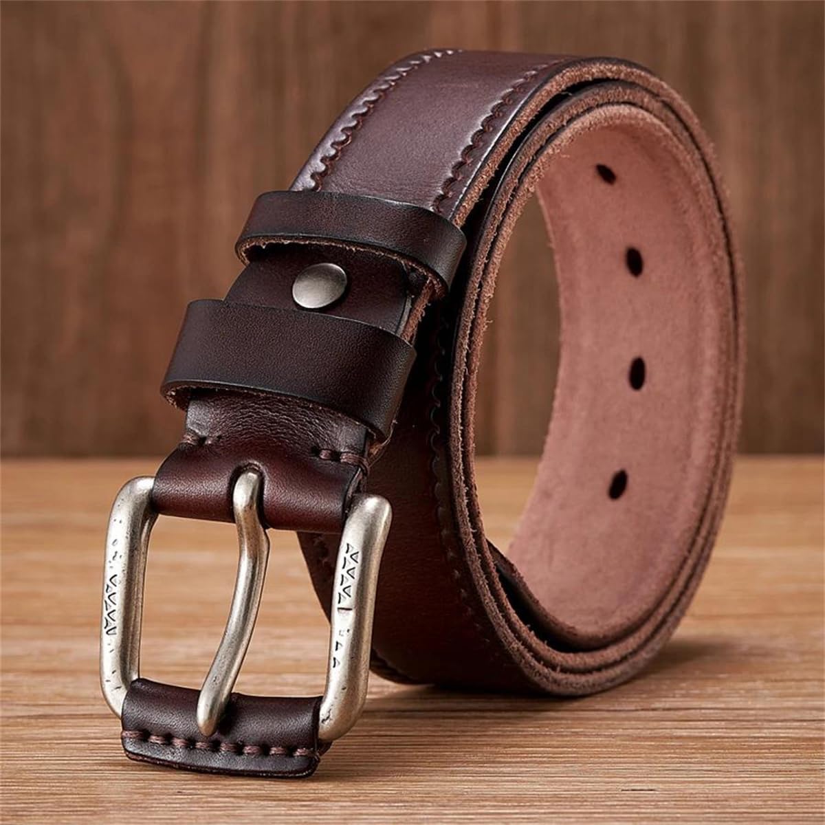 3,8 Cm Gürtel Aus Echtem Rindsleder, Jeansgürtel Für Herren, Luxuriöser Klassischer Designergürtel, Retro-Dornschließe