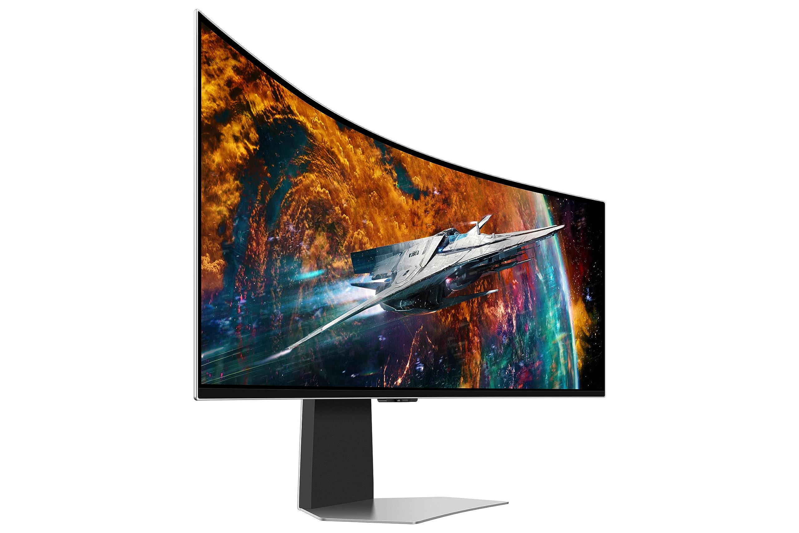 Samsung Ecran PC Odyssey OLED G9 240Hz, 0.03ms, Dalle OLED 1800R, Résolution 5120 x 1440, 1 000 000 : 1,32:9, FreeSync Premium Pro, Compatble G-Sync,Smart, HDMI, DisplayPort, USB-C, Pied ajustable