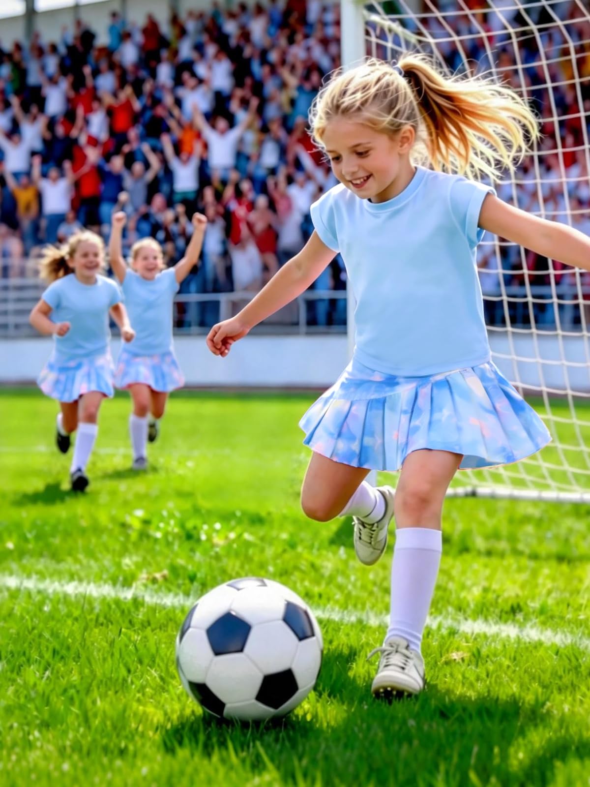 Traje de tenis para niña, camiseta sin mangas y falda de tenis, falda plisada con bolsillos interiores, traje deportivo para golf, bádminton y monopatín - 5