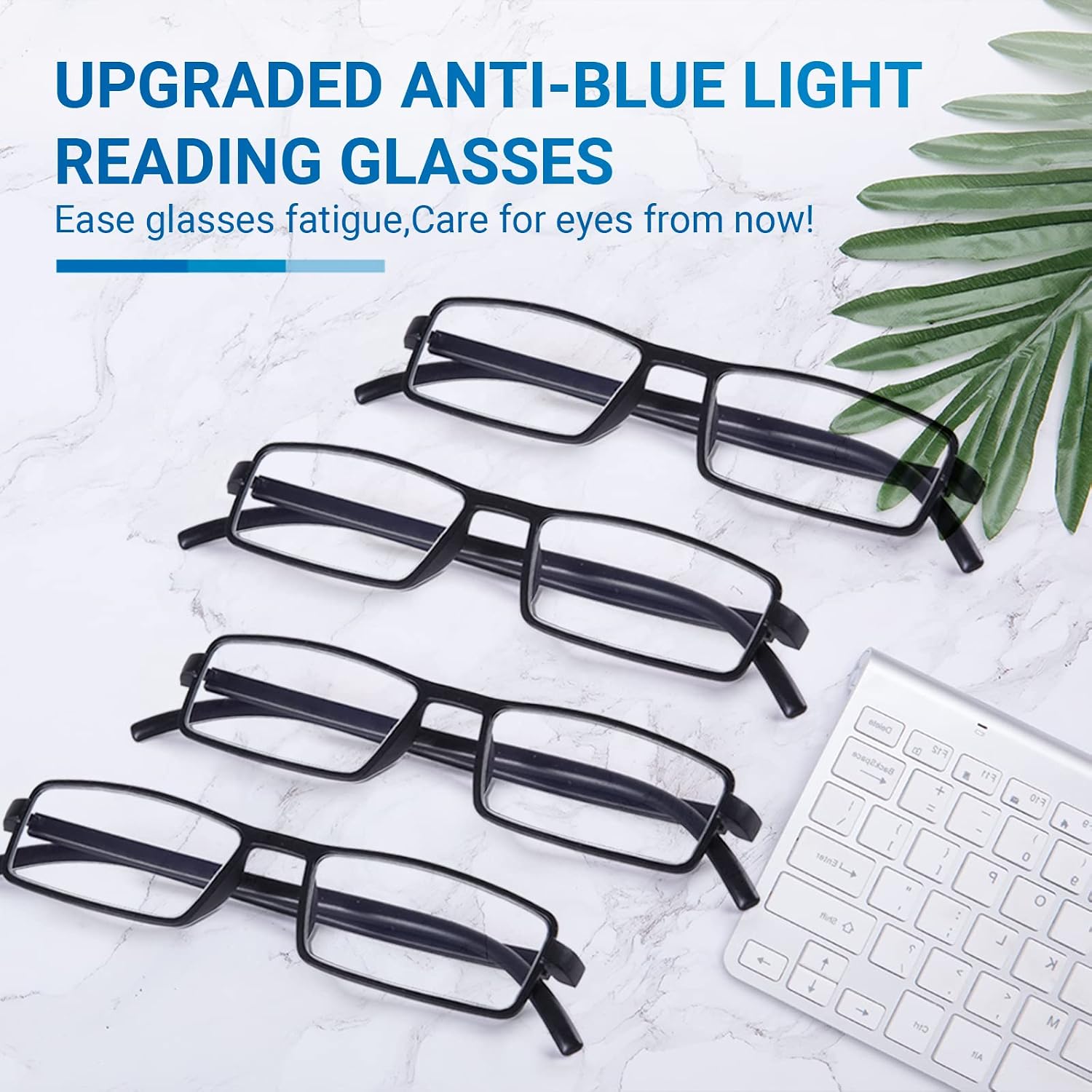 TERAISE 4-Pack Upgrade Reading Glasses Ultralight Reader Anti-blue Glasses