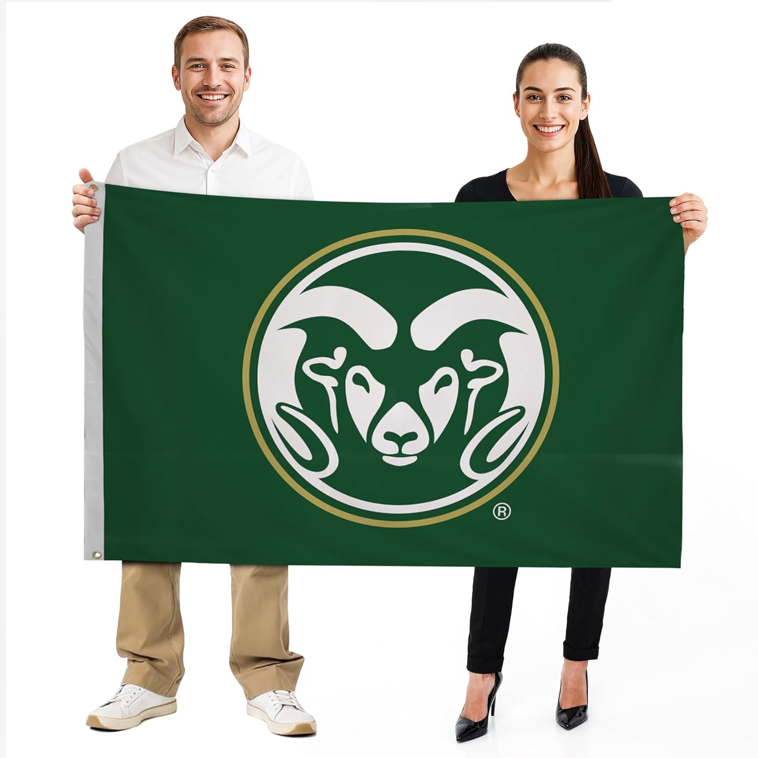 Colorado State Rams College Sports Printed Flag - NCAA Licensed - Nylon - School Banner (Green, White) (4' x 6')