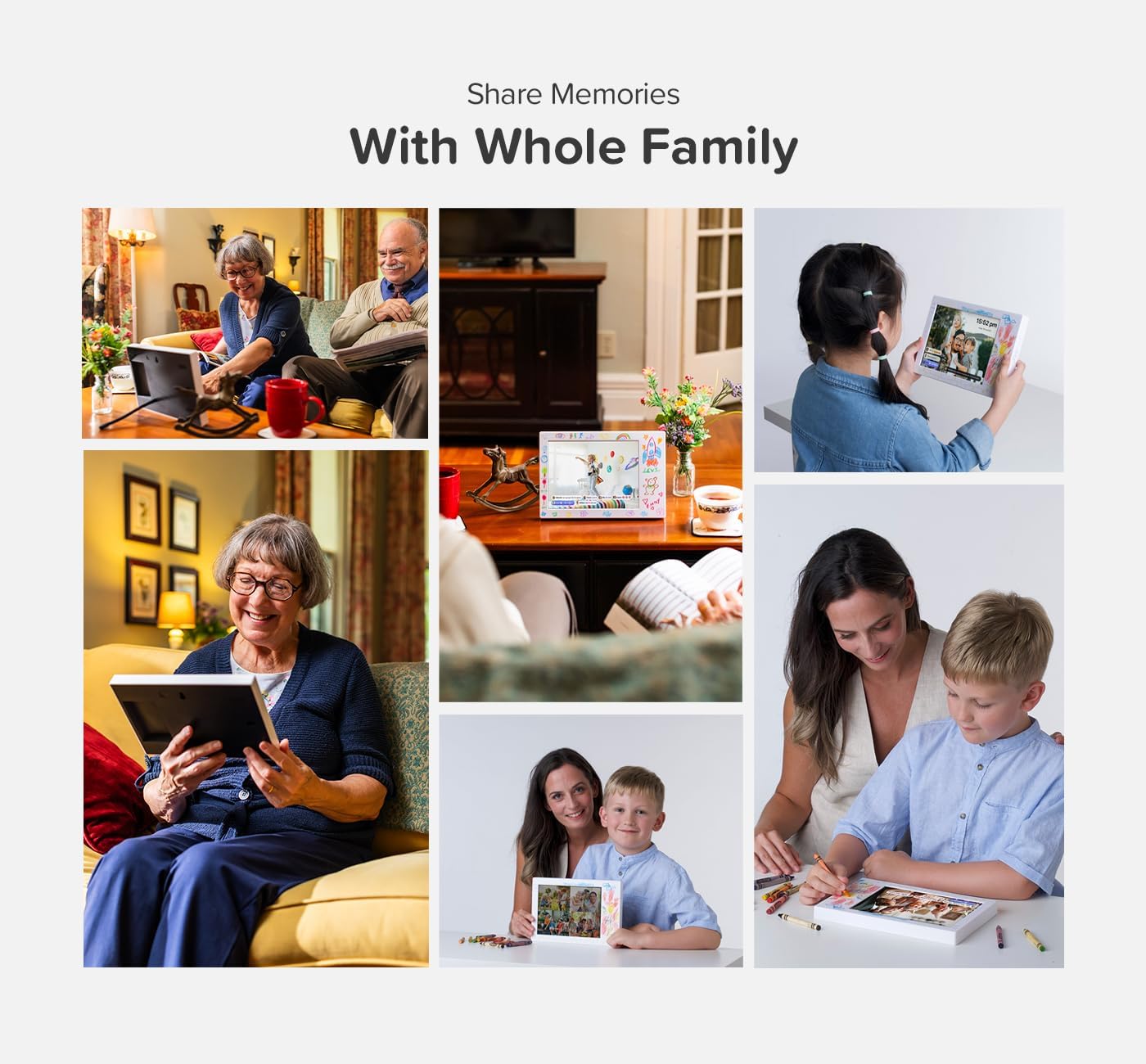 Smart WiFi Digital Photo Frame myFirst Frame Doodle 9 Inch 1067x800 LCD Touch Screen, Auto-Rotate Portrait and Landscape, 32GB Memory with Cloud Storage, Share Moments Instantly via myFirst Circle App