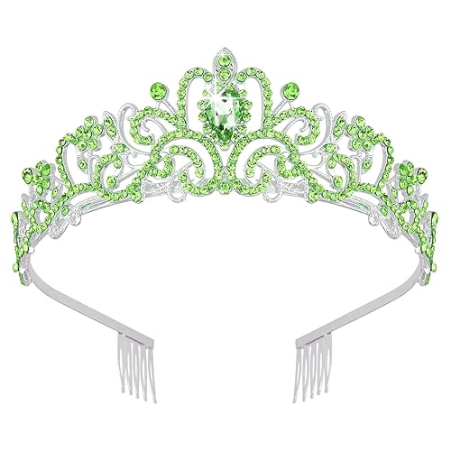 Miniatura 12 de Didder - Diadema con corona de tiara de cristal dorado. Elegante corona con peines para princesa, para mujeres y niñas, ideal para novias, bodas