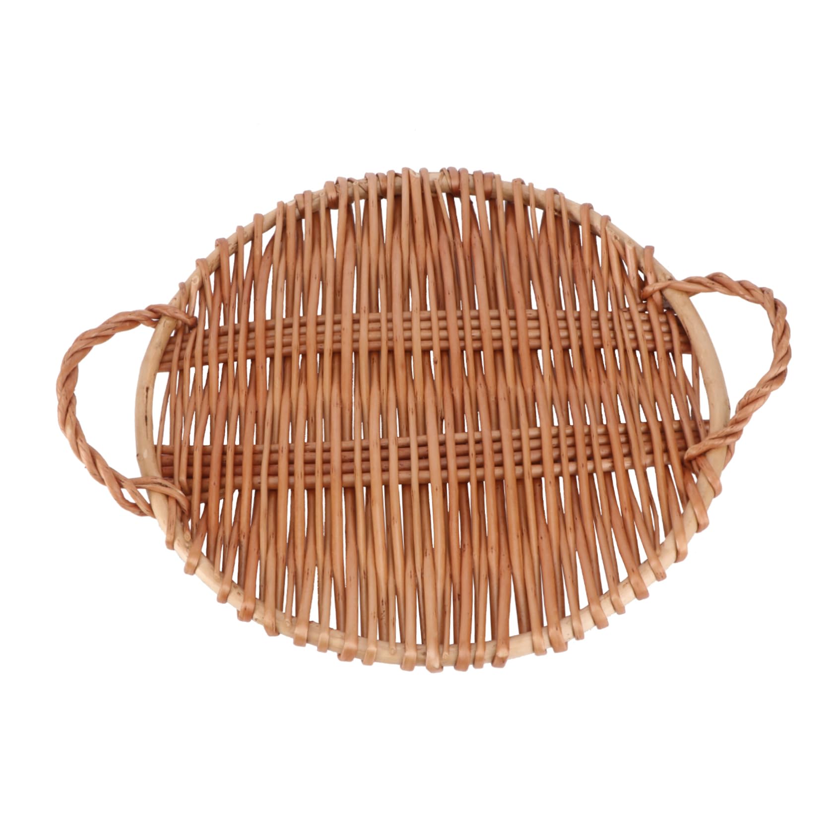 Cabilock 1Pc Handmade Willow Weaving Snack Tray Storage Tray for Desserts Home Food for Kitchen Housewarming