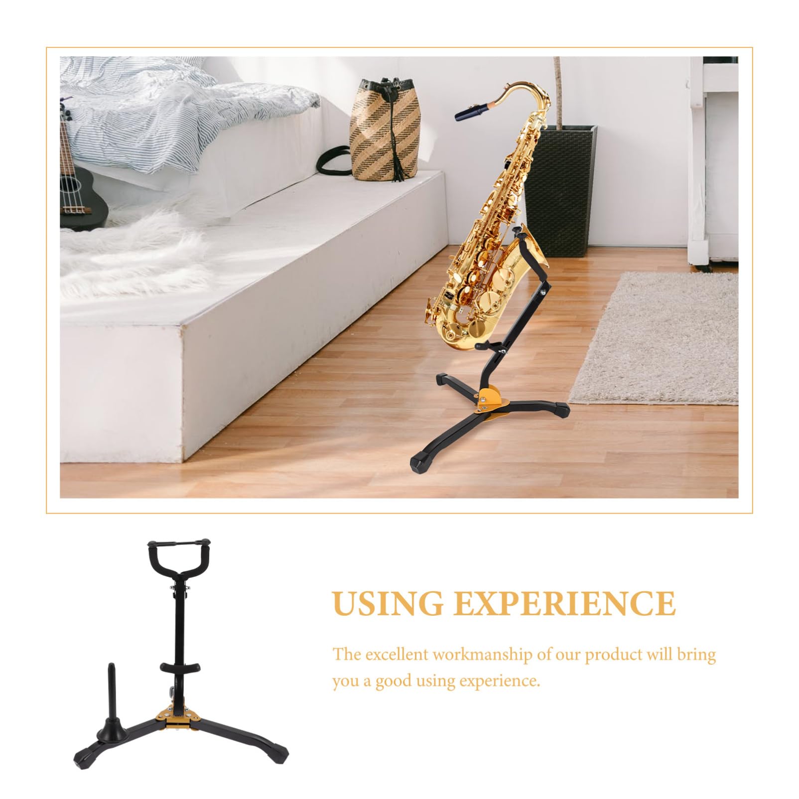 FRCOLOR Robuster Saxophonständer für Altsaxophon und Tenorsaxophon Faltbar und Tragbar mit Rutschfestem Eisen und Abs Material für Musikunterricht und Zuhause