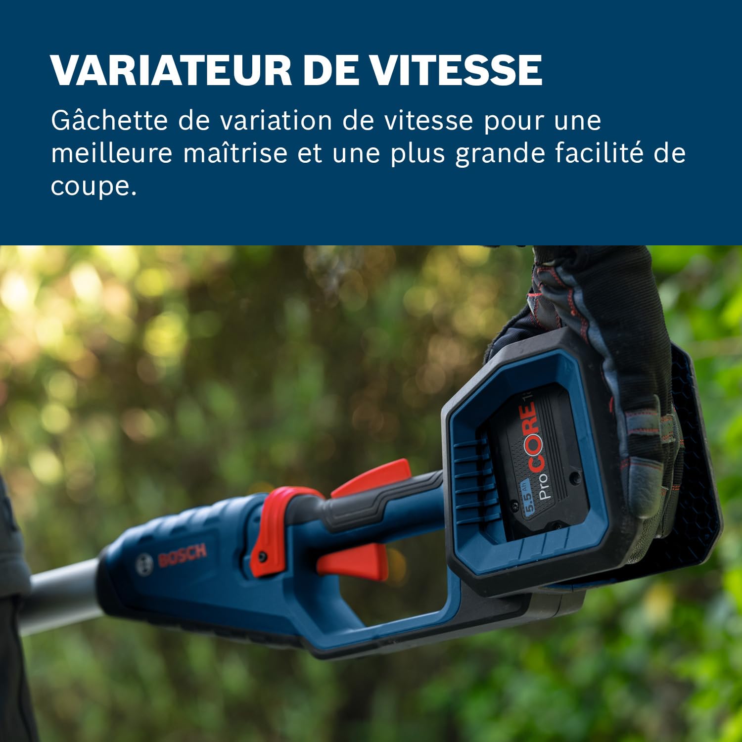 Bosch Professional 18V System Élagueuse télescopique GKE 18V-25 TP (jusqu'à 130 coupes par charge, tige télescopique 2,9 m, moteur sans balais, fourreau 25 cm, clé en T, sangle, sans batterie)