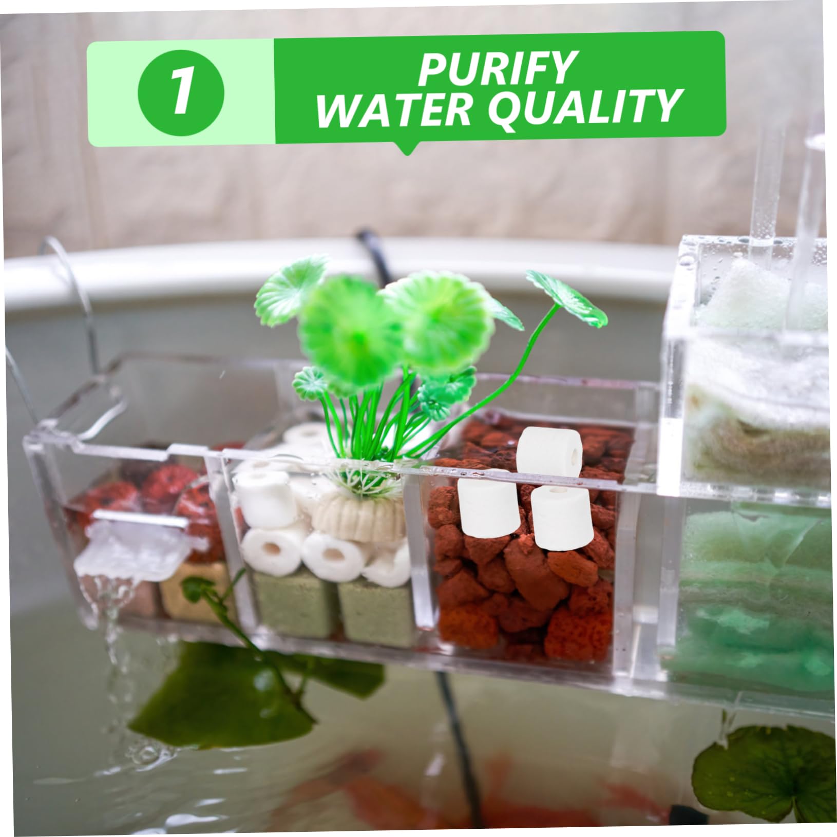 Zerodeko 2bolsas Filtros Cerámicos para Acuarios Medios Biológicos para De Tortugas Anillos Filtrantes para Peceras De Agua Bloque De Medios para Filtración Biológica