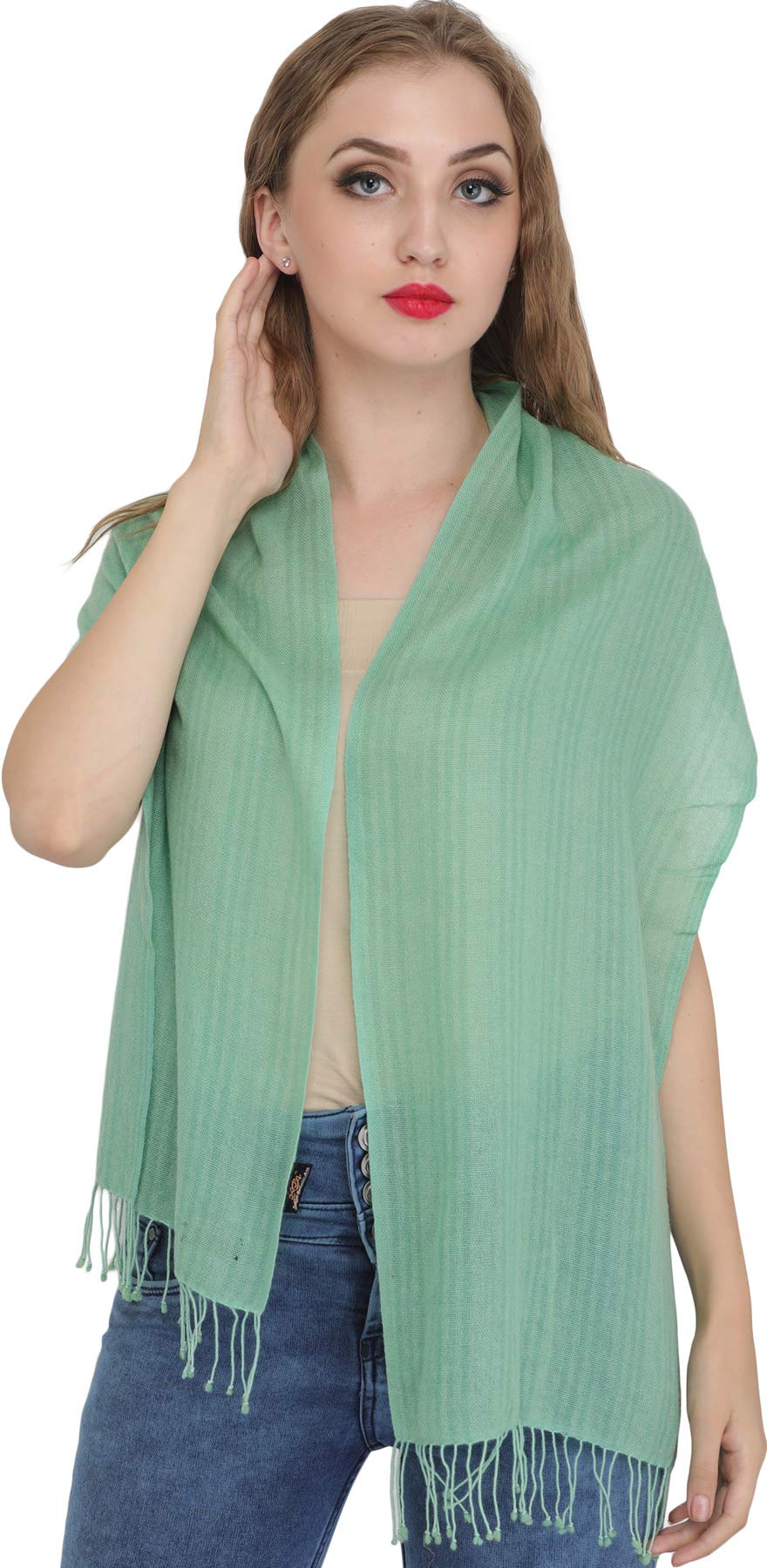 Exotic India Scarf from Nepal with Woven Stripes