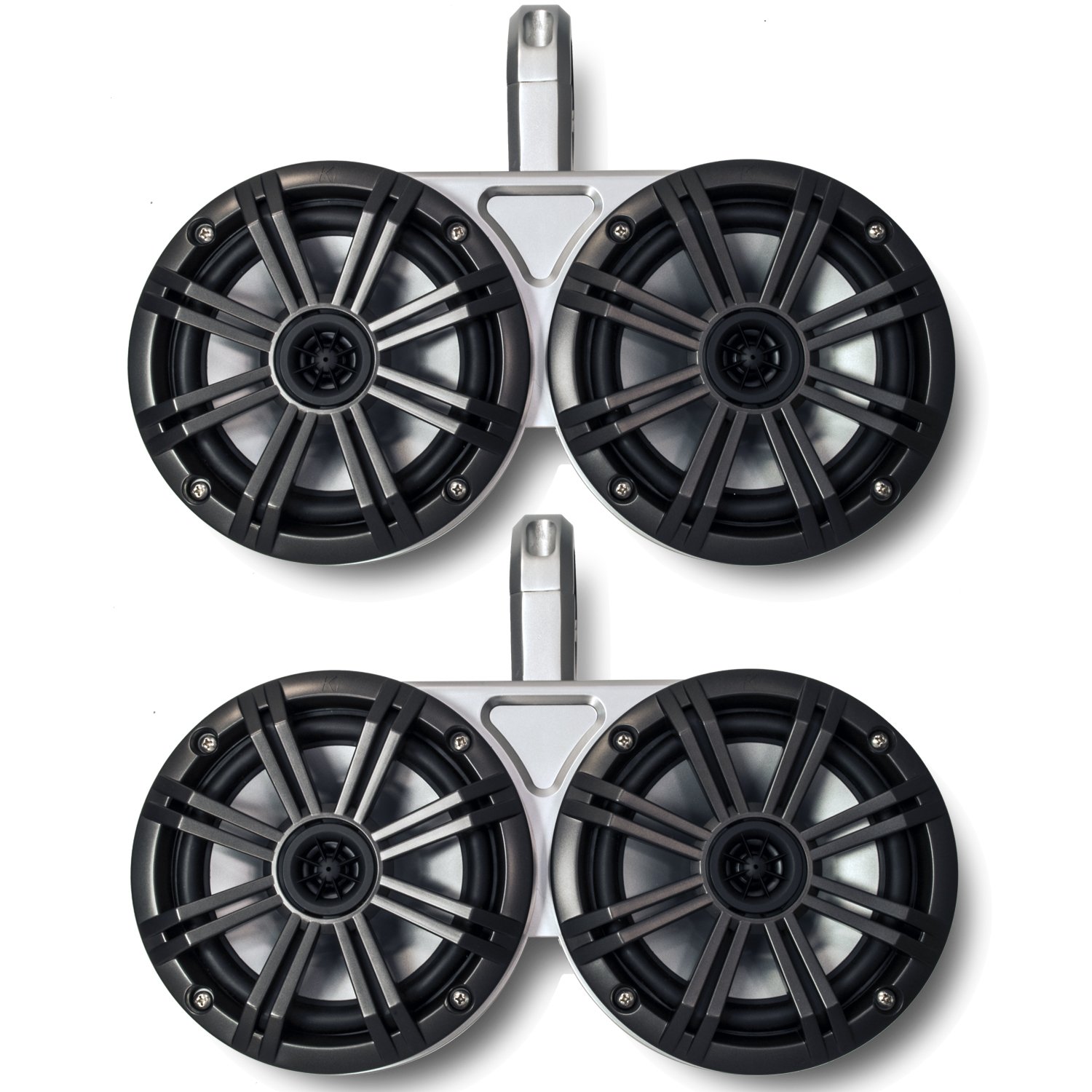KICKER 12KMTEDW White Dual Wake Tower System with BKM614C Speakers