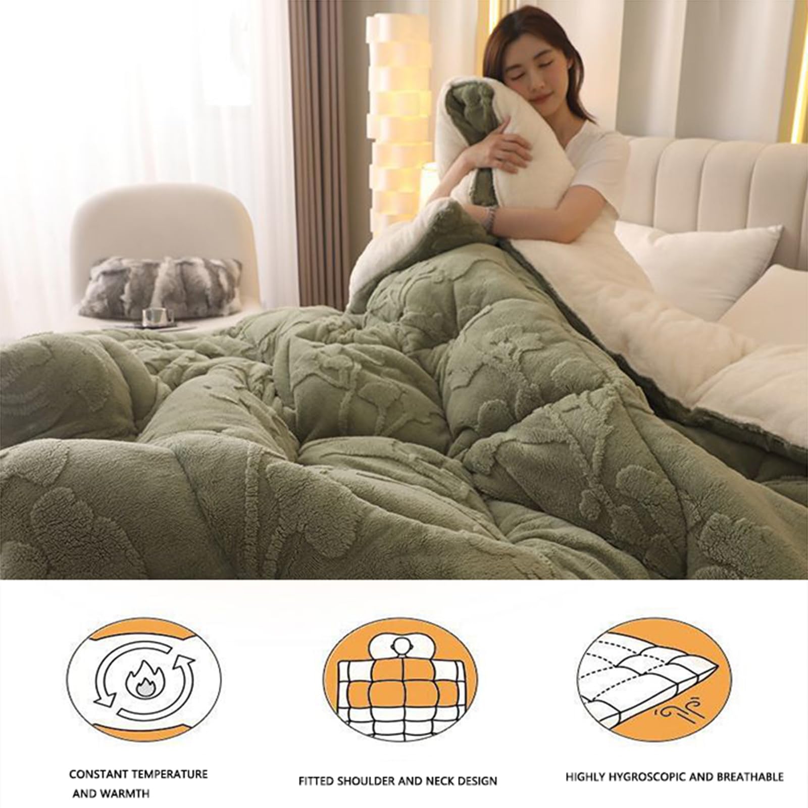 SayfuR Coperta Pesante per Letto Matrimoniale Invernale, Trapunta in Pile da Letto, Caldissima, Piumino Invernale in Cotone, Rosa, 150x200cm/2kg