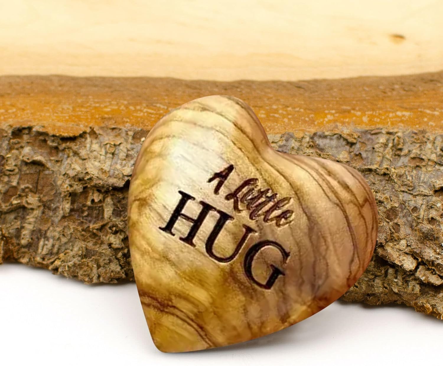 NIUBB Pocket Hug Wooden Heart Token Wood Hearts Ornaments