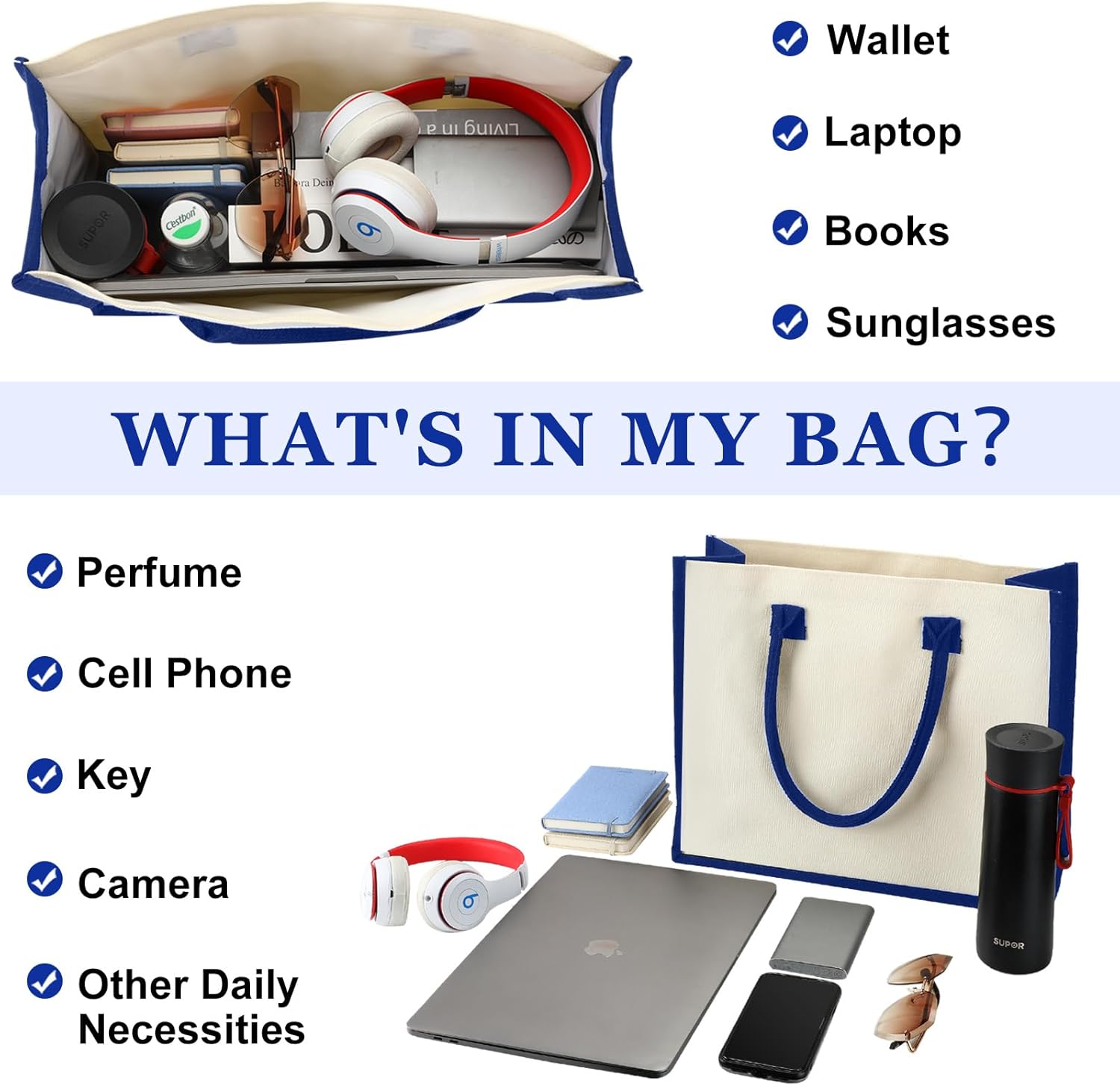 Reginary 16 Pcs Large Sublimation Tote Bags Bulk Makeup Bag Canvas Beach Tote Blank Reusable Grocery for DIY Craft Wedding - Image 5