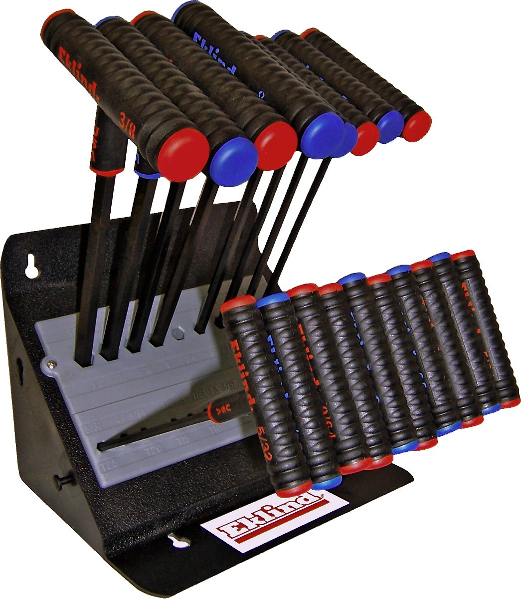 EKLIND 60825 Power-T T-Handle Ball-Hex allen wrench T-Key Combo- 9in Inch / MM (2 sets 19pc)