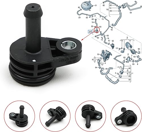 Miniatura 3 de 06K121143 Tubo de manguera de refrigerante Válvula de ventilación 06K121143C 06K121147 EA888 1.8/2.0T Reemplazo para VW Golf POLO Atlas Jetta Passat
