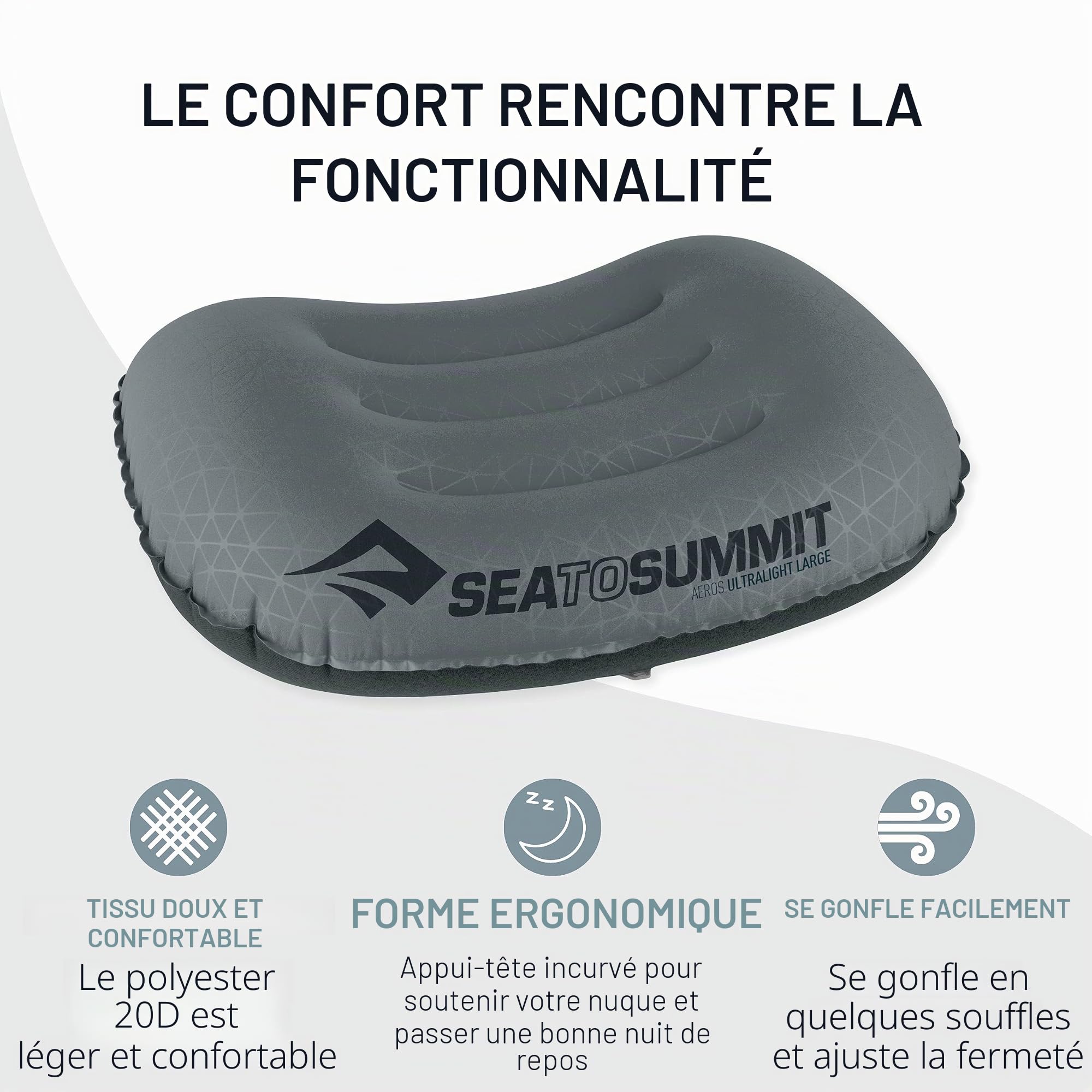 Almohada - Aeros Ultralight Pillow L Gris Color: Gris