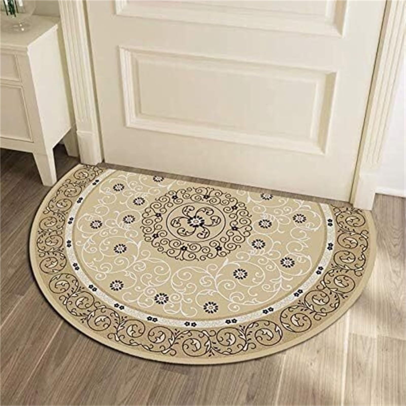 Fußmatte Fußabtreter Traditionelle Fußmatte Im Boho-Persischen Stil, Halbkreisförmige Retro-Schlafzimmer-Eingangstür Teppich für Eingang(M,50x75cm(20x30))
