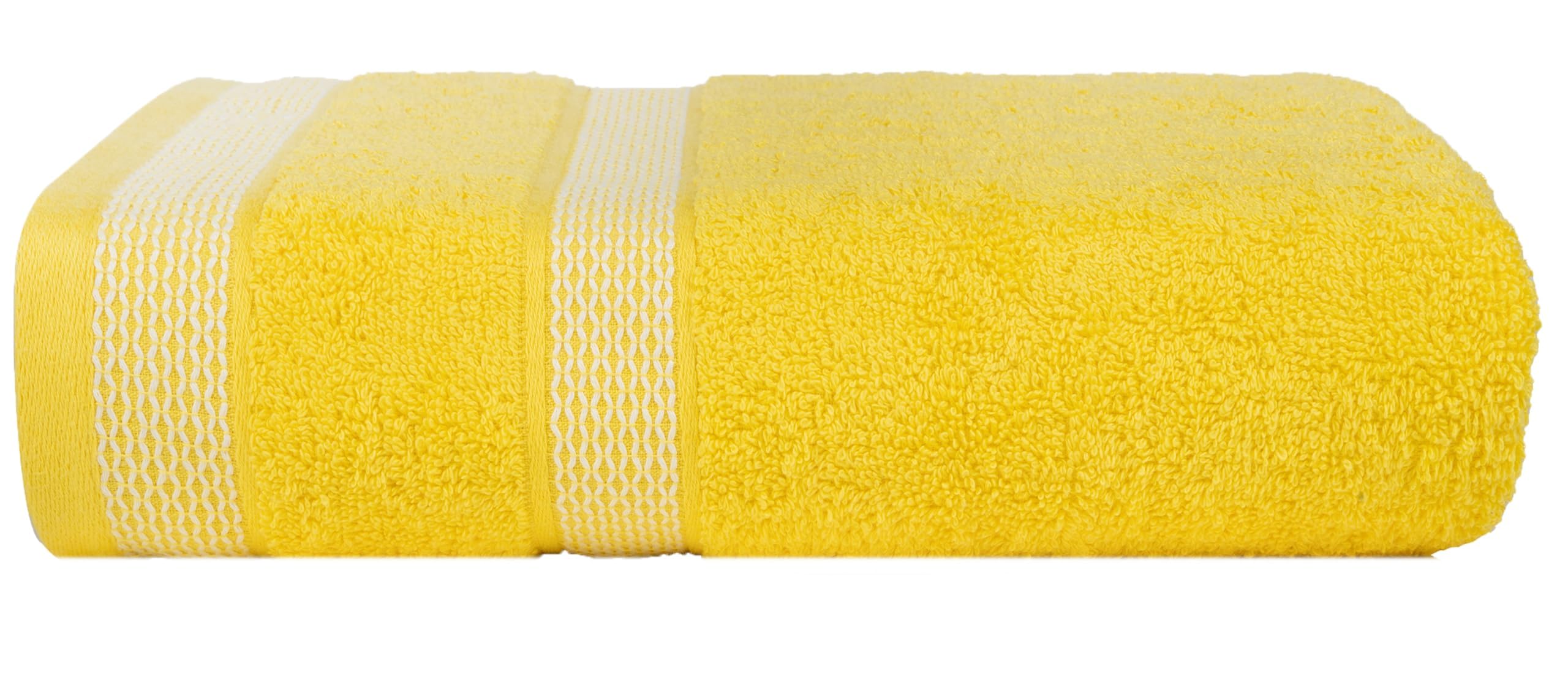 Casa Copenhagen - Egyptian Cotton Solitiare 1 Pcs Large Bath Towel (75 X 150cm) Colour : Butter Yellow
