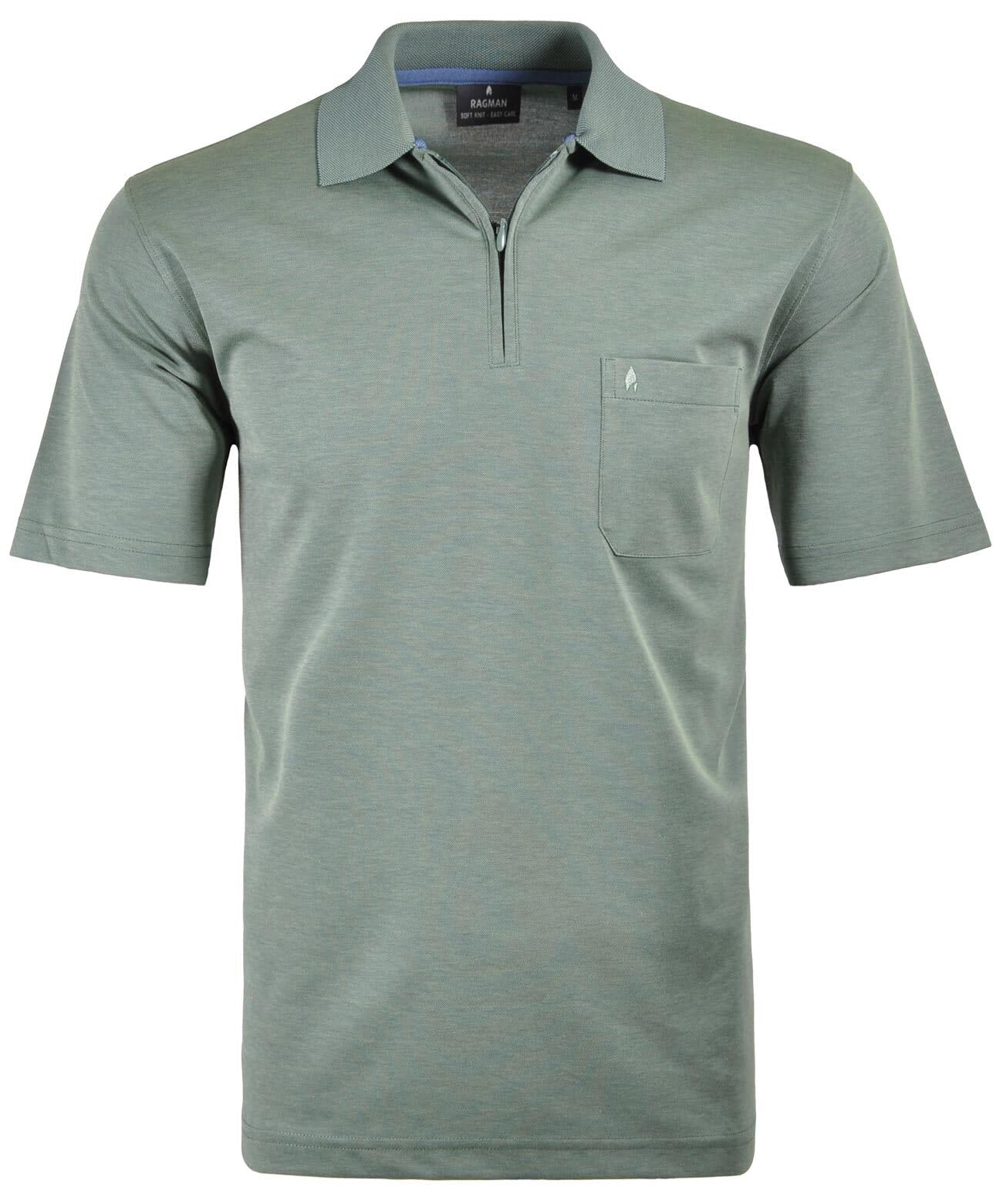 RAGMAN Herren Softknit-Poloshirt mit Zip