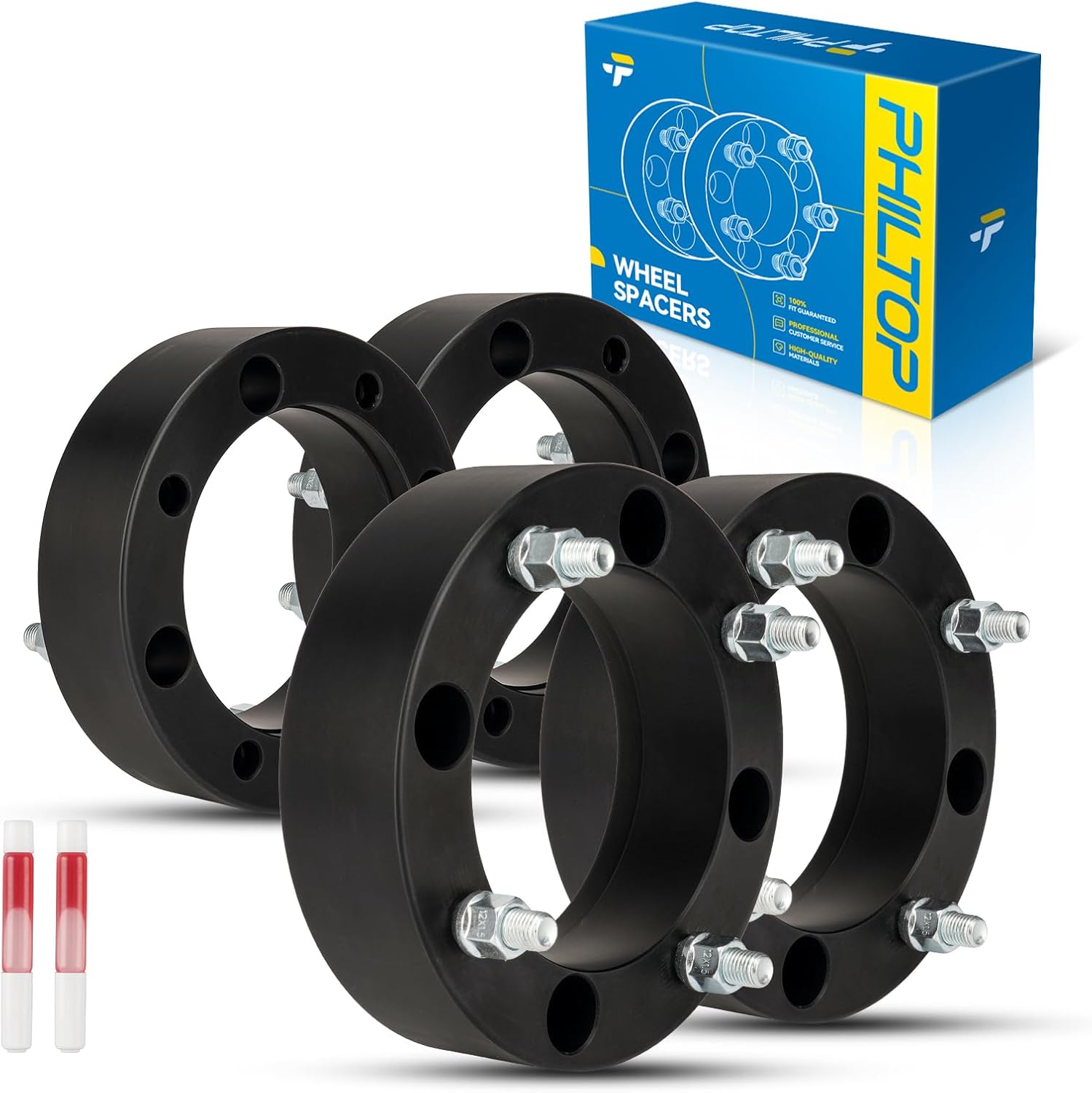 PHILTOP 4x156 Wheel Spacer, 2" Lug Centric ATV Wheel Spacers Fit for Yamaha, Polaris, YFZ450, YFM660R Raptor, Sportsman 600, Ranger RZR 800, Ranger RZR 800 S, Thread Pitch M12x1.5 Hub Bore 131mm -4Pcs