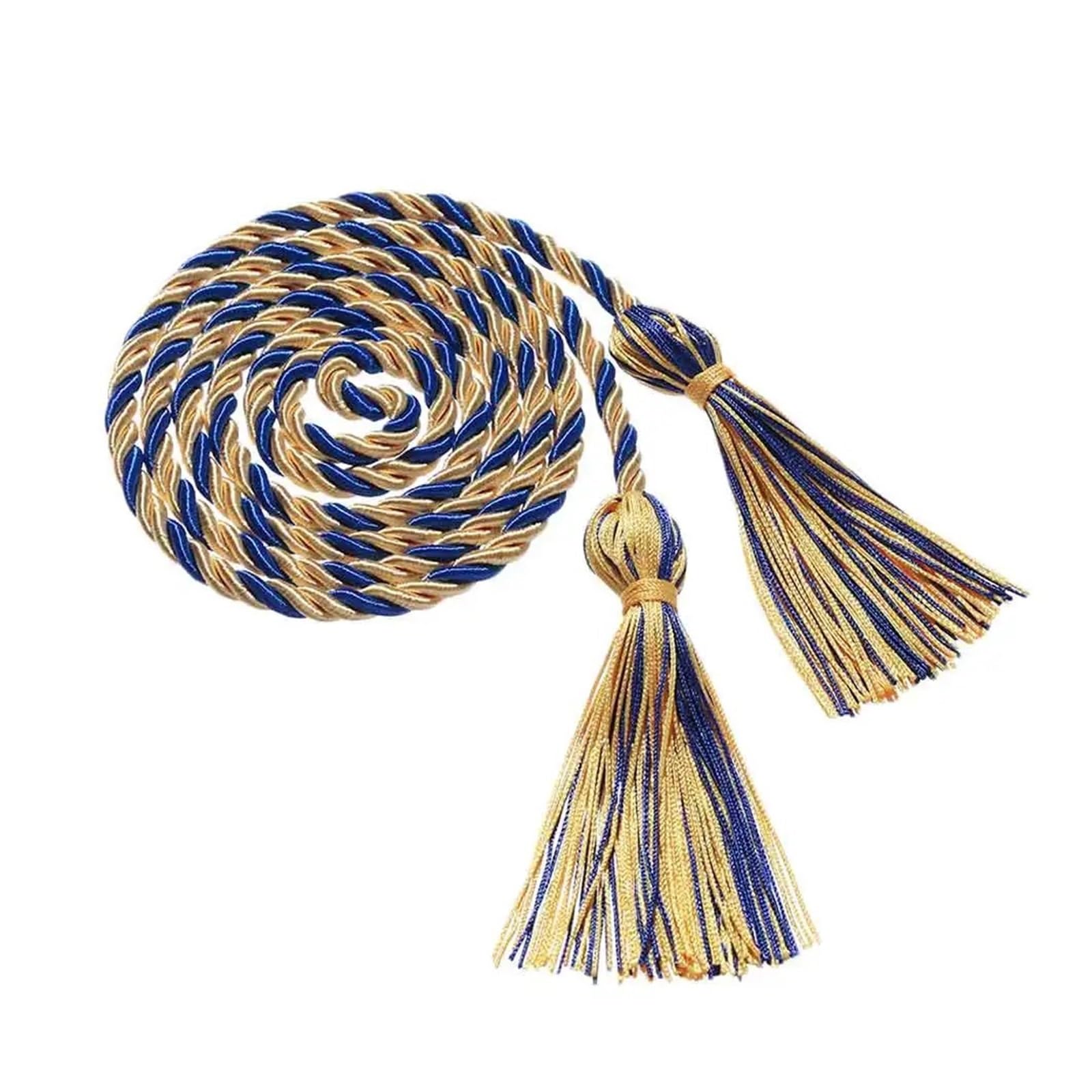 Tassel Graduation 10Pcs Graduation Honor Cords Craft Braided Tassels Drawstring Rope Yarn Cord For Students Bachelor Gown for Graduate Ceremonies and Memorials(Gold blue)