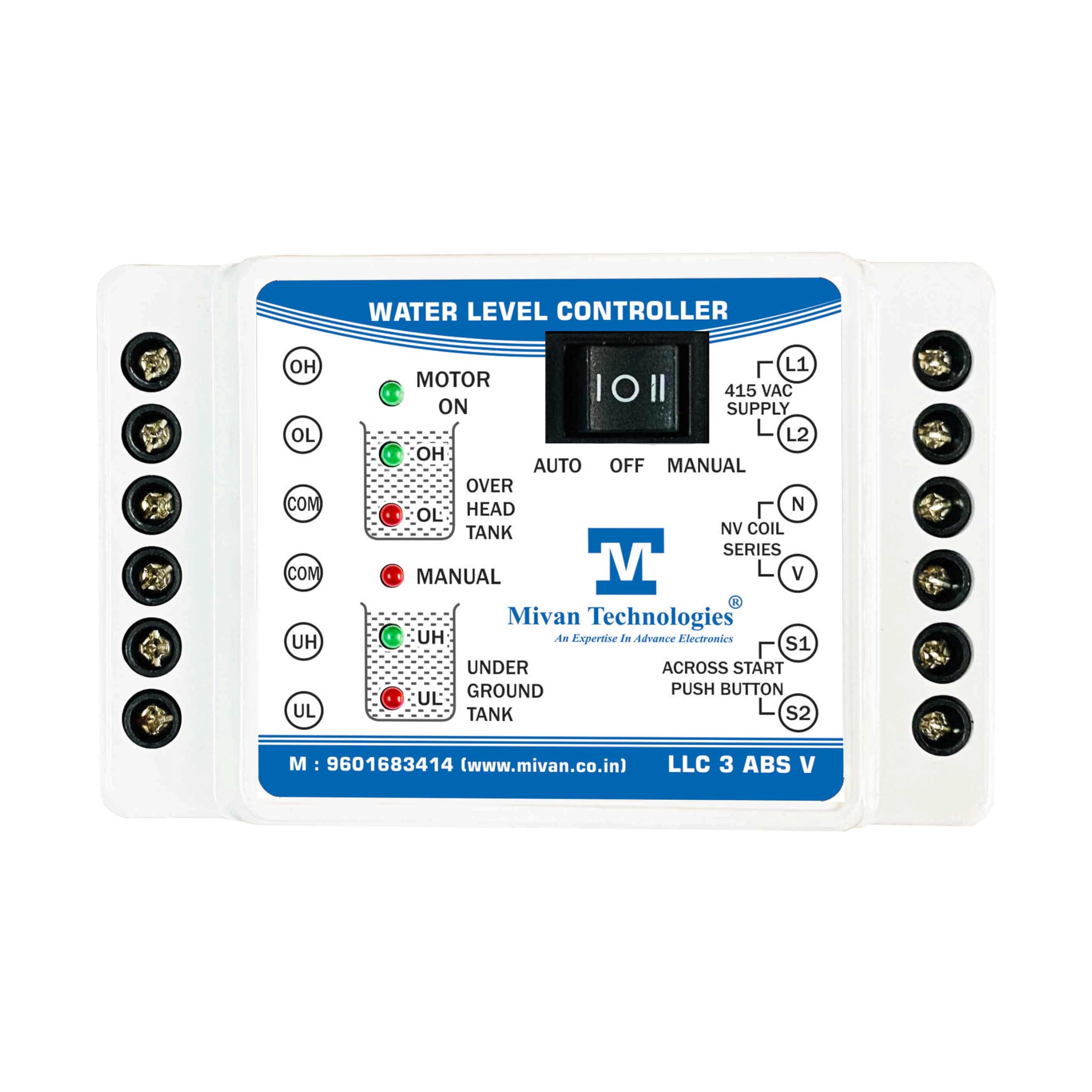 LLC 3 ABS three phase water level controller for 3 phase motor and submersible pump suitable for any 3 phase starter-image-11
