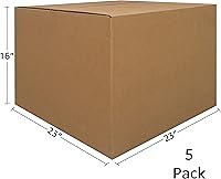Vista 2 de uBoxes Extra grande (paquete de 5) Caja de mudanza de cartón corrugado estándar de 23" x 23" x 16", marrón corrugado