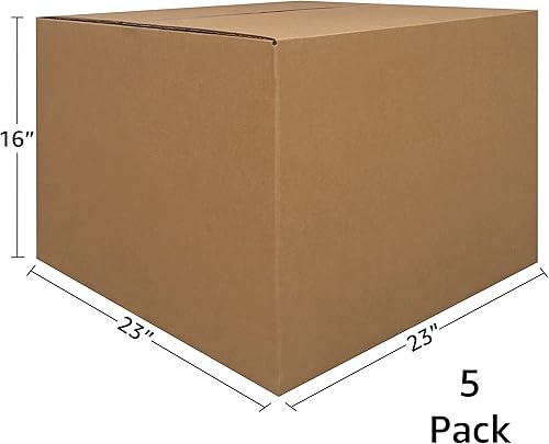 Miniatura 2 de uBoxes Extra grande (paquete de 5) Caja de mudanza de cartón corrugado estándar de 23" x 23" x 16", marrón corrugado
