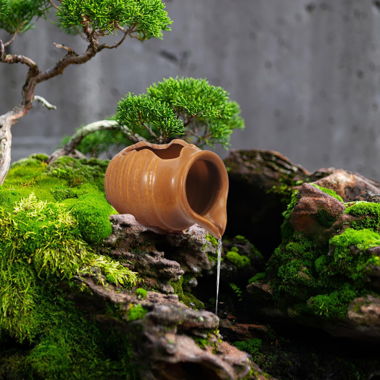 Toddmomy Circulating Water Fountain Jar Ceramic Water Fountain for Garden Decor Patio Balcony Indoor Hydroponic Vase Outdoor Jar 4.88 X 3.85 X 3.54 in image 5