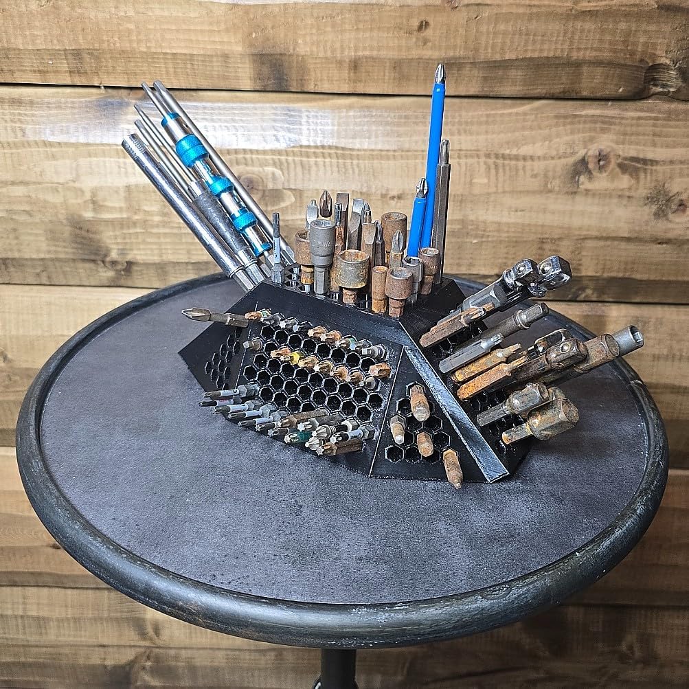 🛠️Perfect Fit Hex Shank Bit Holder & Organizer - 257-Hole Storage - 1/4 Inch Hex Head Drive Bit Adapter Storage for Toolbox & Screwdriver Bits - YETI-130 - 3D PRINTED - TOOLS NOT INCLUDED