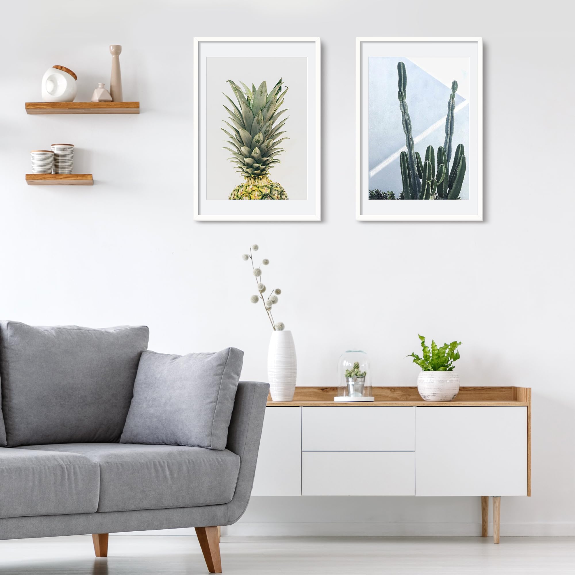 upsimples 16x24 Picture Frame Set of 5, Display Pictures 14x20 with Mat