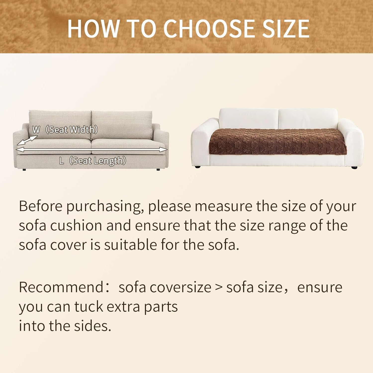 Waterproof Couch Cover for Dogs Washable,Fuzzy Pet Couch Covers for Sofa,Thick Soft Dog Mat Non-Slip Couch Covers for 3 Cushion Couch Sofa Pet Friendly (Brown, 35x82(1pc)) - Image 7