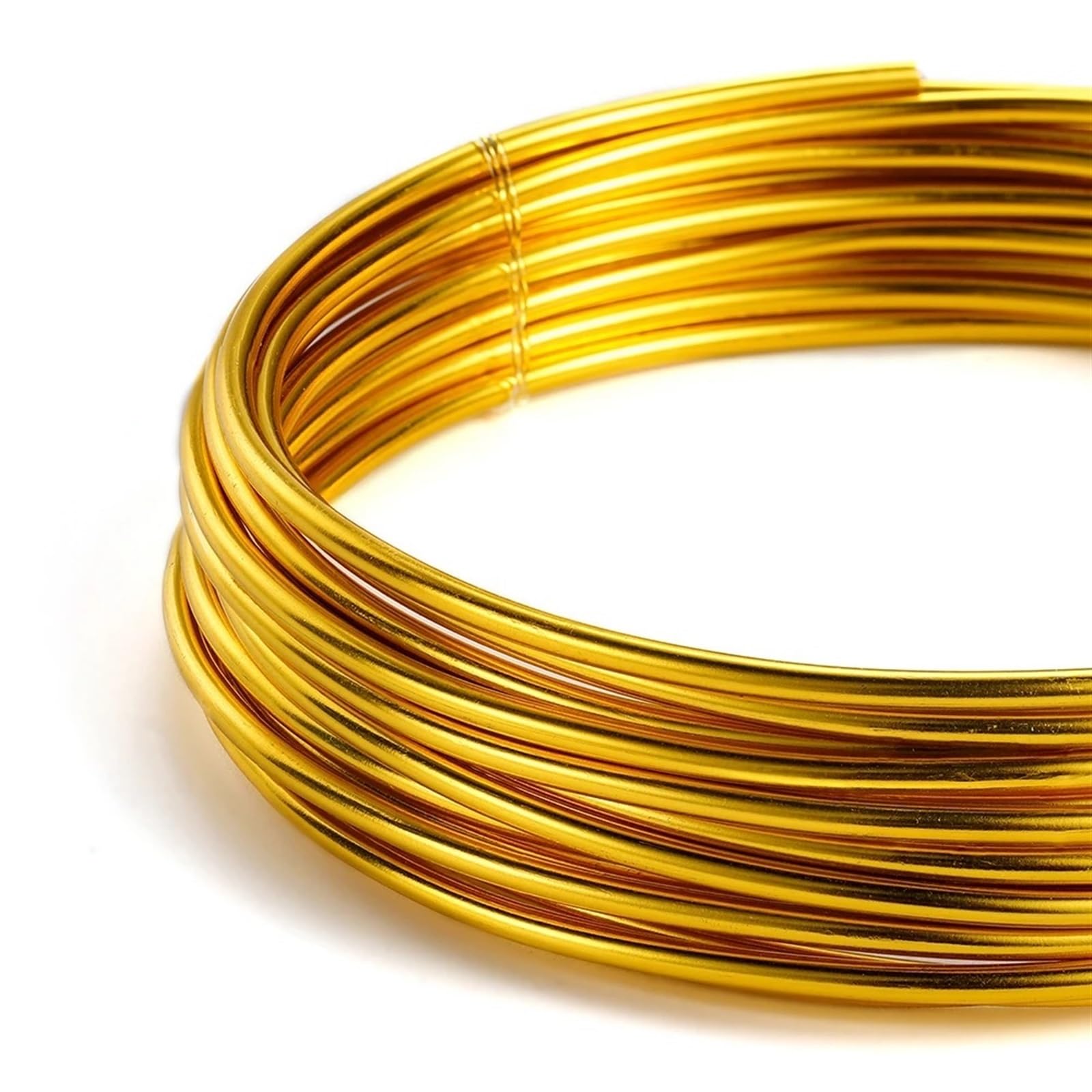 Runder Aluminiumdraht, vielseitiger lackierter Aluminium-Metalldraht for DIY-Schmuckherstellung, Zubehör for die Fahrradmodellierung(Gold,1.0mm x 10Meters)