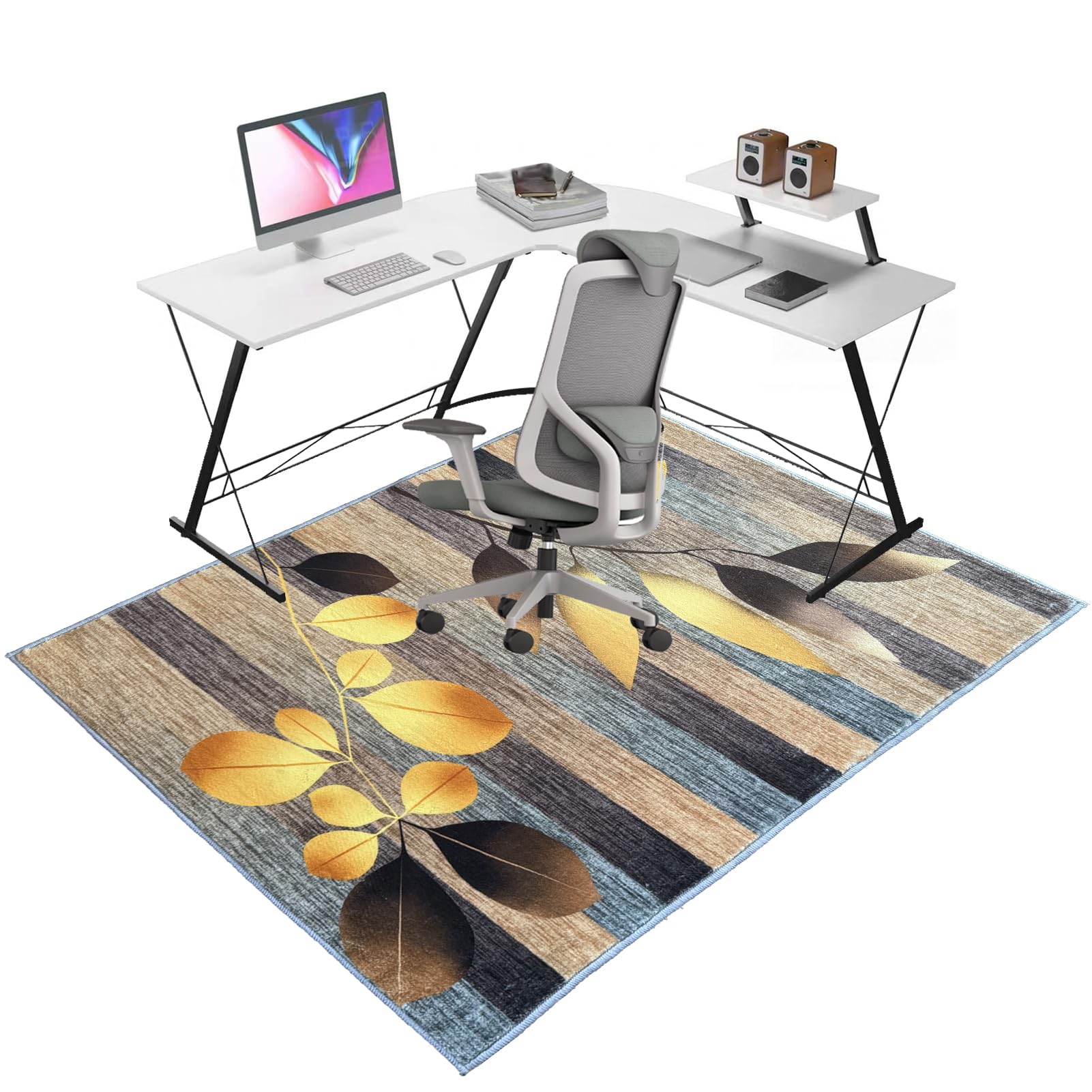 QYJBOUU Heavy Duty Office Chair Mats for Carpeted and Hardwood Floor, Desk Carpet Protector Chair Mat for Home Office Gaming Computer Rolling Chair Rug Non Slip Floor Protection Mat 140 x 180 cm