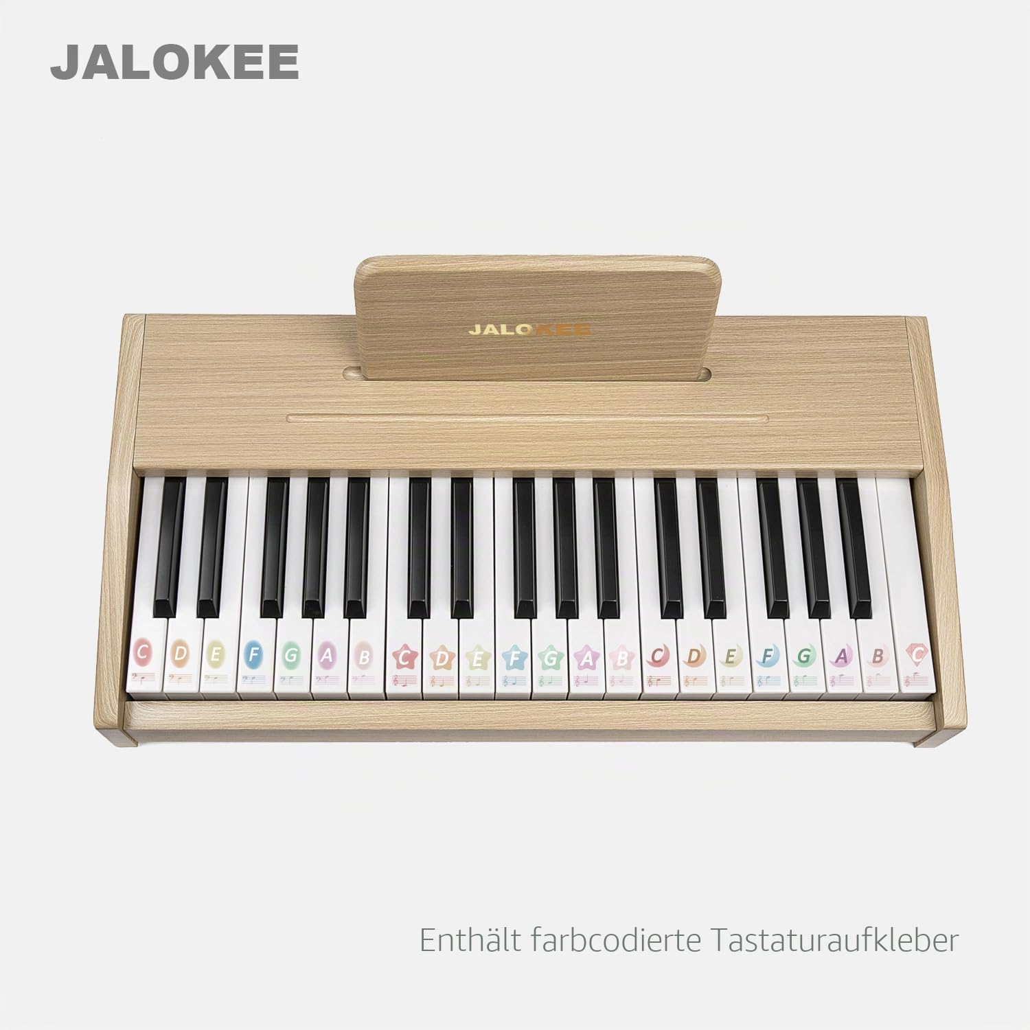 Kinder Klavier Keyboard, Digital Piano für Kinder, Musik Educational Instrument Spielzeug, Holz Klavier für Kleinkinder Mädchen Jungen (Eiche, 37 Tasten)