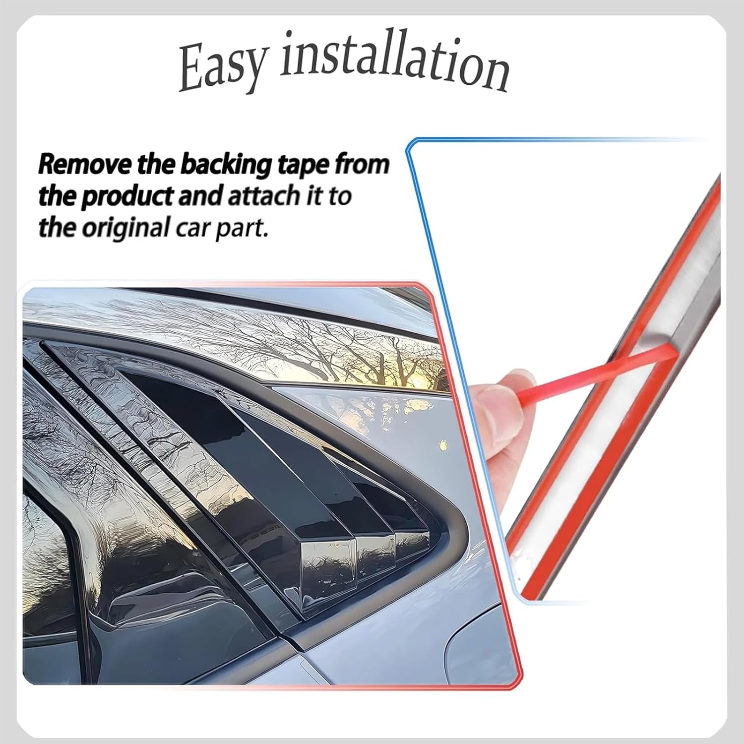 RULLINE Rear Side Window Louvers Compatible with Kia K5 / Optima 2021–2026, 2PCS ABS Sport Window Vent Scoop Covers, Exterior Decorative Trim with Adhesive Tape, No-Drill Installation